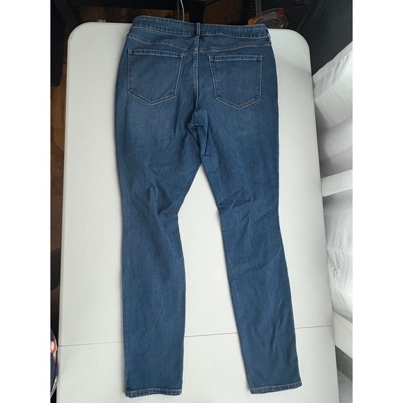 Old Navy Pop Icon Skinny Jeans Ripped Distressed Denim Blue Wash Size 12 Long - Picture 5 of 5